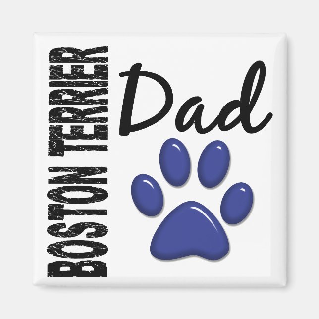 Boston Terrier Vater 2 Magnet (Vorne)