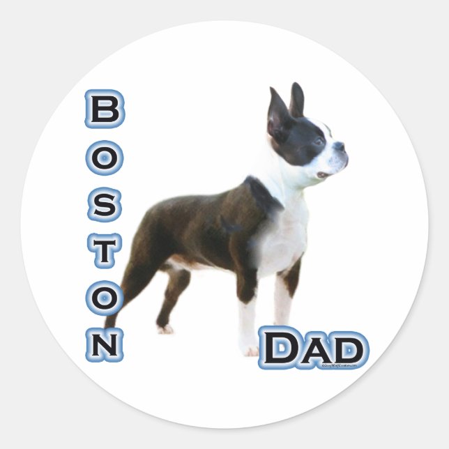 Boston Terrier Vater 4 - Aufkleber (Vorderseite)
