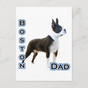 Boston Terrier Vater 4 Postkarte