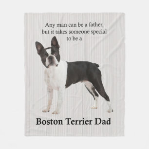 Boston Terrier Vater Fleece Blanket