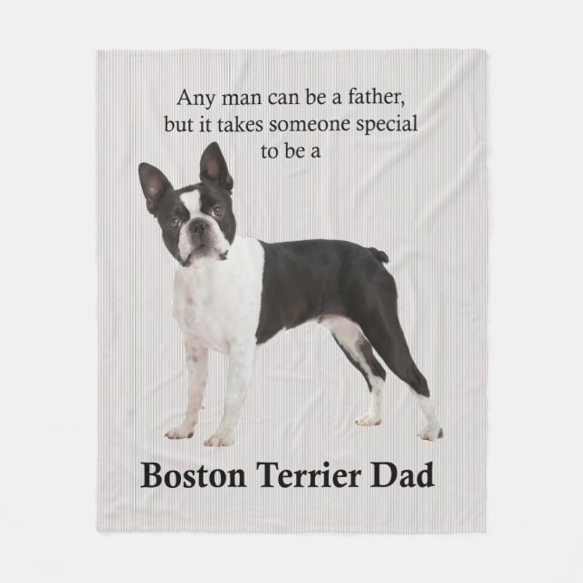 Boston Terrier Vater Fleece Blanket (Vorderseite)
