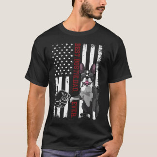 Boston Terrier Vater Hund Amerikanische Flagge Bos T-Shirt