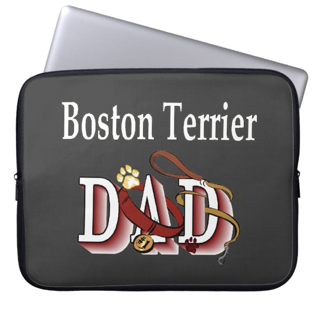 Boston Terrier Vater Laptopschutzhülle (Vorderseite)