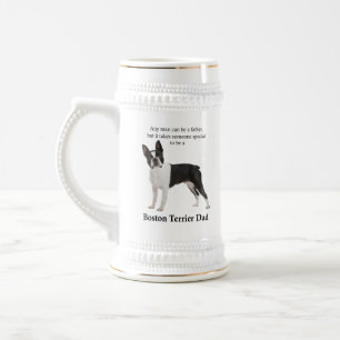 Boston Terrier Vater Stein Bierglas