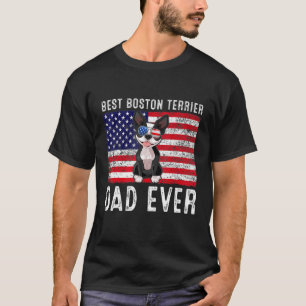Boston Terrier Vater Usa American Flag Boston Terr T-Shirt