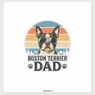 Boston Terrier Vater Vintage Hundeliebhaber Design Aufkleber
