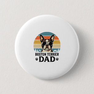 Boston Terrier Vater Vintage Hundeliebhaber Design Button