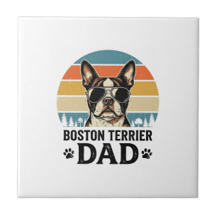 Boston Terrier Vater Vintage Hundeliebhaber Design Fliese