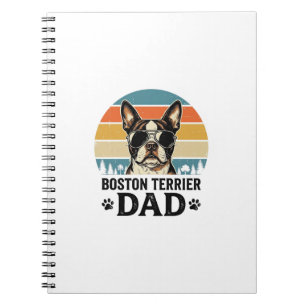 Boston Terrier Vater Vintage Hundeliebhaber Design Notizblock