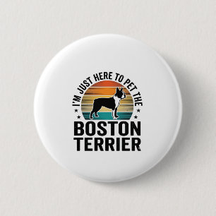Boston-Terrier Vintage Haustierliebhaber-Shirt-Des Button