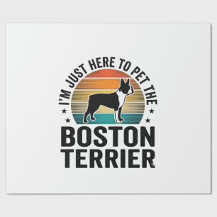 Boston-Terrier-Vintage-Haustierliebhaber-Shirt-Des Geschenkpapier