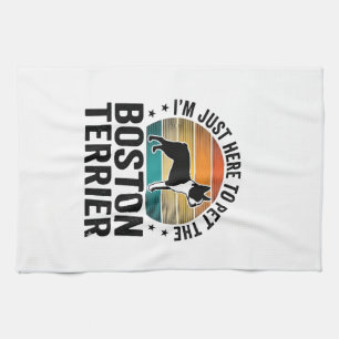Boston-Terrier-Vintage-Haustierliebhaber-Shirt-Des Geschirrtuch
