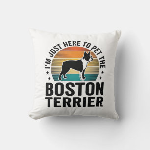 Boston-Terrier Vintage Haustierliebhaber-Shirt-Des Kissen