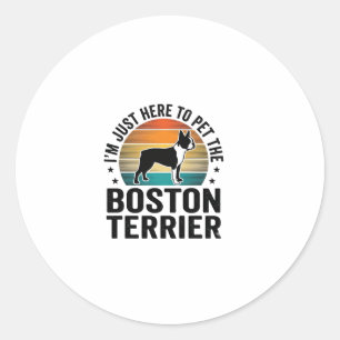 Boston Terrier Vintage Haustierliebhaber-Shirt-Des Runder Aufkleber