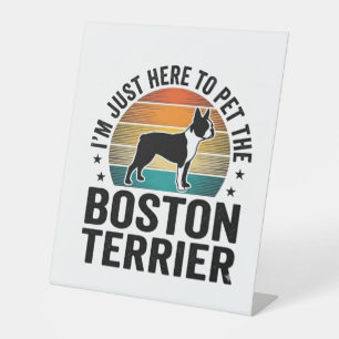 Boston Terrier Vintage Haustierliebhaber-Shirt-Des Sockelschild