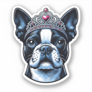 Boston Terrier Vinyl Sticker - Königin