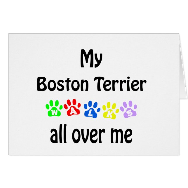 Boston Terrier Walks Design (Vorderseite (Horizontal))