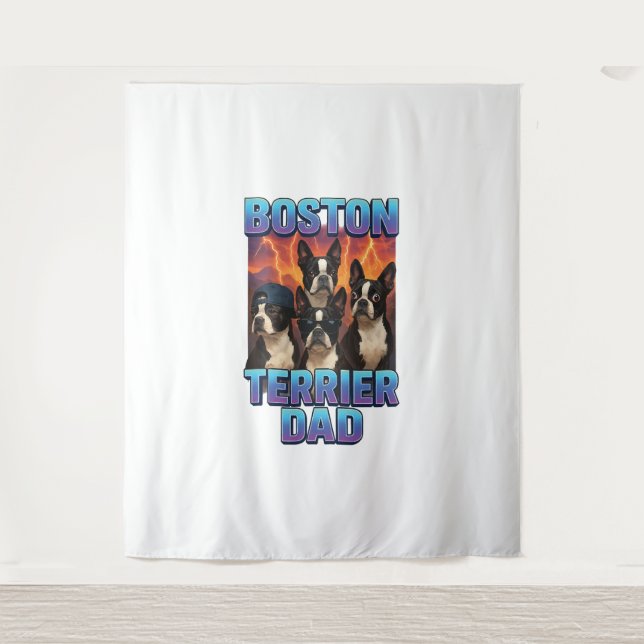 Boston Terrier Wandteppich (Vorderseite)