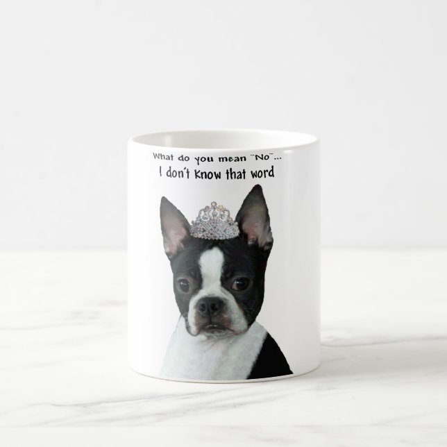 Boston Terrier:  Was tun Sie gemein "nein"? Kaffeetasse (Mittel)