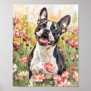 Boston Terrier Watercolor Print Doster Poster