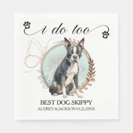 Boston Terrier Wedding Napkins mit Hogs Foto Serviette