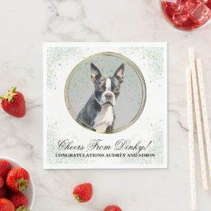 Boston Terrier Wedding Napkins mit Hogs Foto Serviette