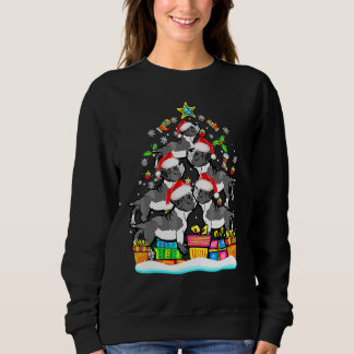 Boston Terrier Weihnachtsbaum Santa Hut Dekoration Sweatshirt