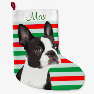Boston-Terrier-Weihnachtshaustier-Strumpf Großer Weihnachtsstrumpf