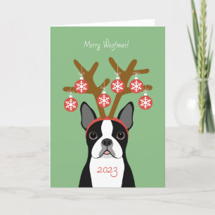 Boston Terrier Weihnachtskarte Feiertagskarte