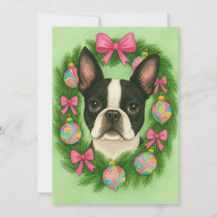 Boston Terrier Weihnachtskarte Feiertagskarte