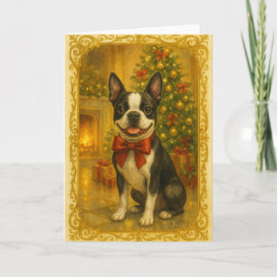 Boston Terrier Weihnachtskarte Karte