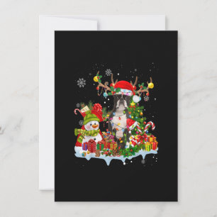Boston Terrier Weihnachtsmann Hut Rentiere Weihnac Einladung