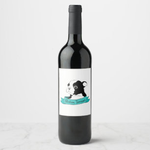Boston Terrier Weinetikett