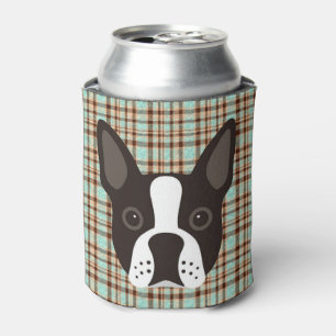 Boston-Terrier-Welpen-HundeTartan kariert Dosenkühler