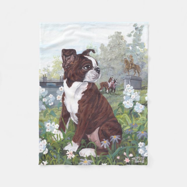 Boston-Terrier-Welpen-Träumer-Fleece-Decke Fleecedecke (Vorderseite)