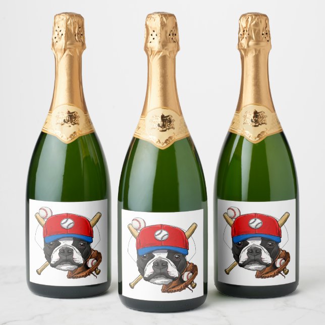 Boston Terrier Wine Sticker Funny Novelty Geschenk (Flaschen)