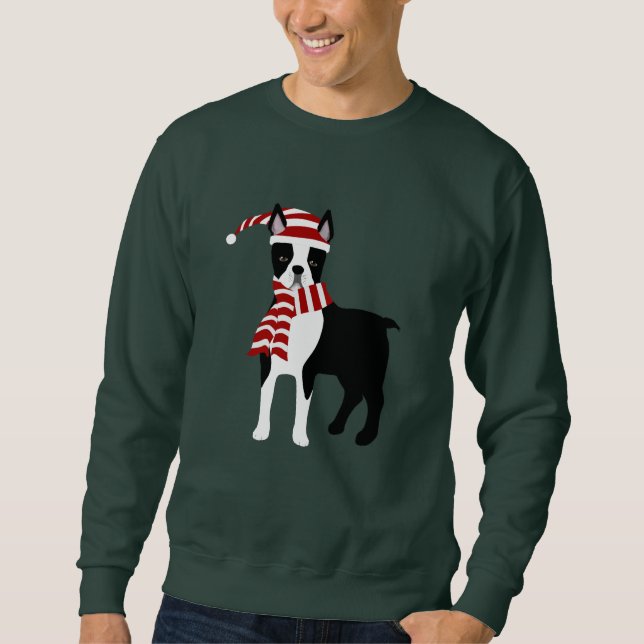 Boston Terrier Winter Long Sleeve Tshirt (Vorderseite)