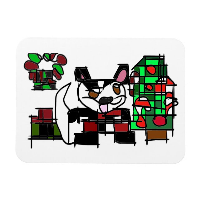 Boston Terrier Winter Magnet (Horizontal)