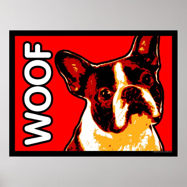 Boston Terrier WOOF Poster (Vorne)