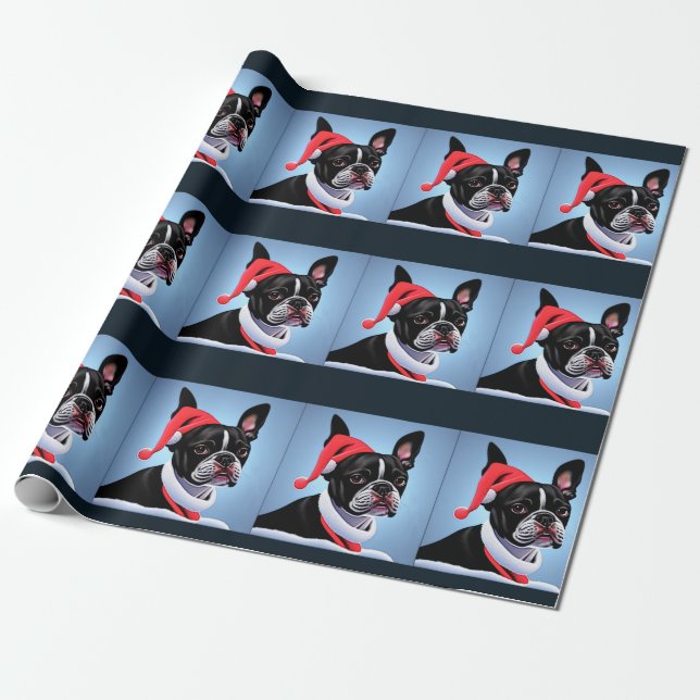 Boston Terrier Wrapping Paper Geschenkpapier (Ungerollt)