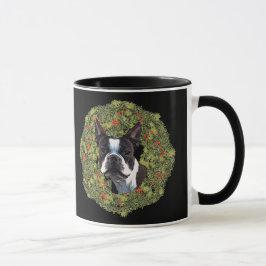 Boston Terrier Wreath Tasse