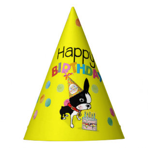 Boston Terrier Zeitung Geburtstag Mirabelle Partyhütchen