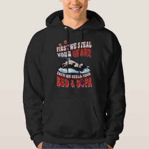Boston Terrier Zuerst stehlen wir Ihr Herz Hoodie