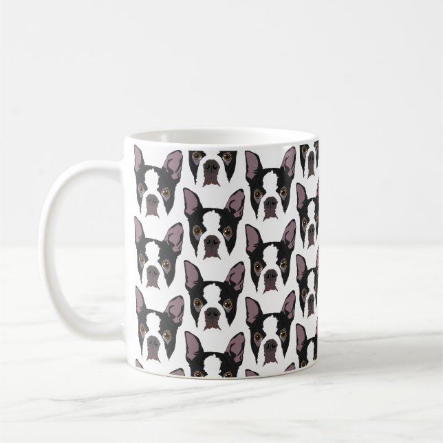 Boston Terriers auf Tasse (Links)