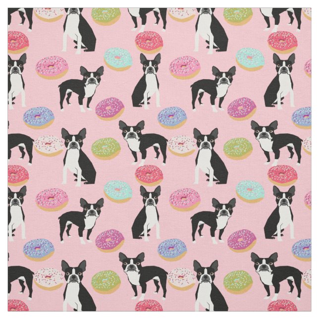 Boston Terriers Donuts - Niedliches Hundefutter Stoff (Muster)