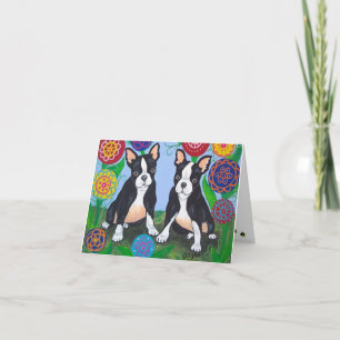 Boston Terriers "Friends" Notecard Karte