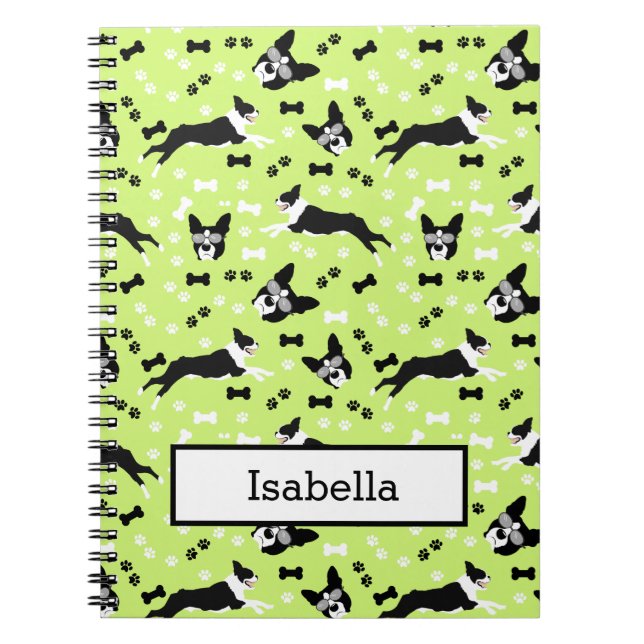 Boston Terriers Funny Dog Custom Notebook Notizblock (Vorderseite)
