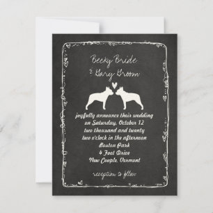 Boston Terriers Hochzeitsankündigung Einladung