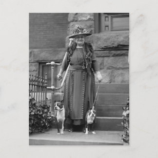 Boston Terriers & Mode der 20er Jahre Postkarte