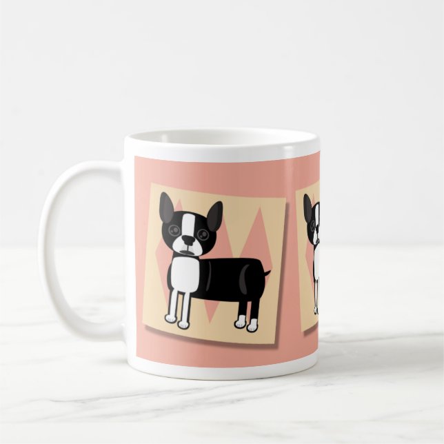 Boston Terriers Niedlich Pet Dog Cartoon Kaffeetasse (Links)